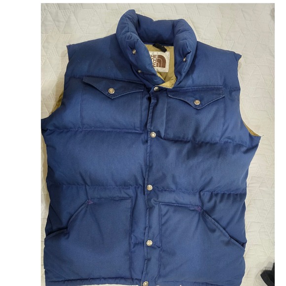 The North Face Other - The North Face Vintage Brown Label Goose Down Nuptse Style Blue Puffer Vest 70's